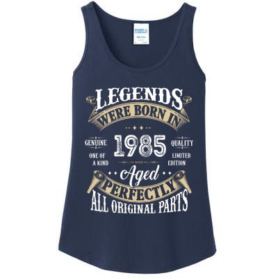 37rd Birthday Vintage Legends Born In 1985 Ladies Essential Tank