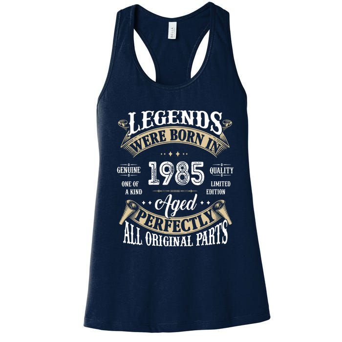 37rd Birthday Vintage Legends Born In 1985 Women's Racerback Tank