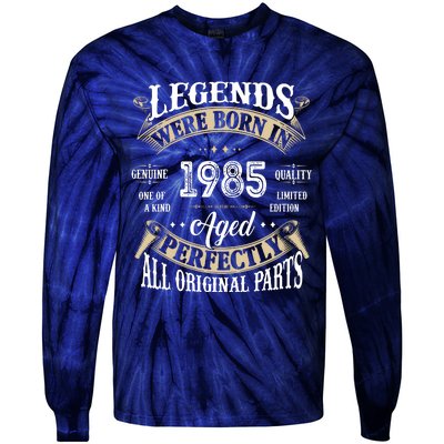 37rd Birthday Vintage Legends Born In 1985 Tie-Dye Long Sleeve Shirt