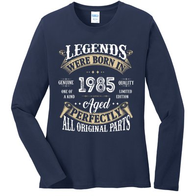 37rd Birthday Vintage Legends Born In 1985 Ladies Long Sleeve Shirt