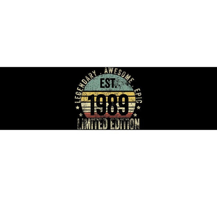 34th Birthday Vintage 34 Year Old Est 1989 Limited Edition Bumper Sticker