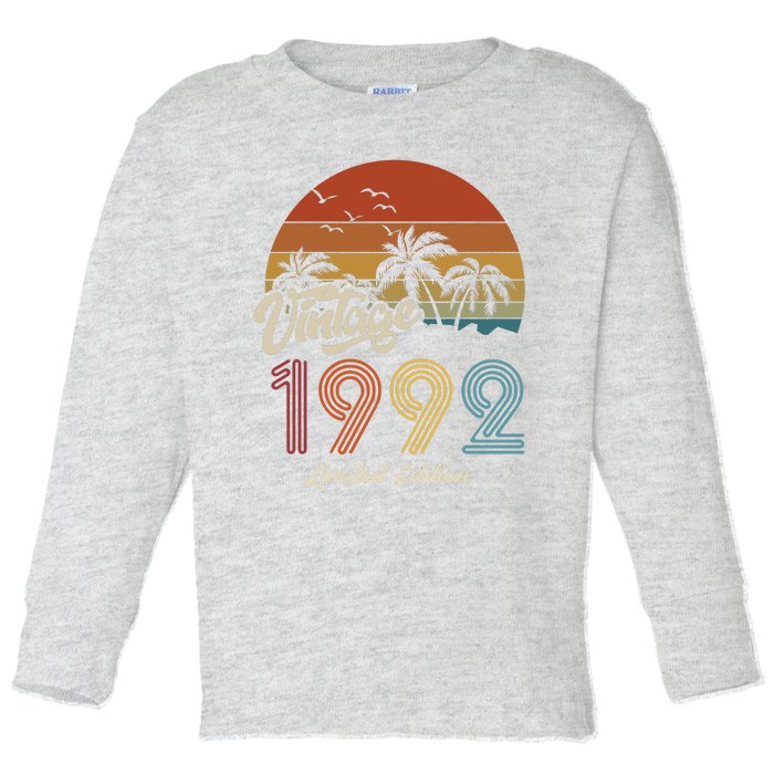 31st Birthday Vintage Limited Edition 1992 Toddler Long Sleeve Shirt