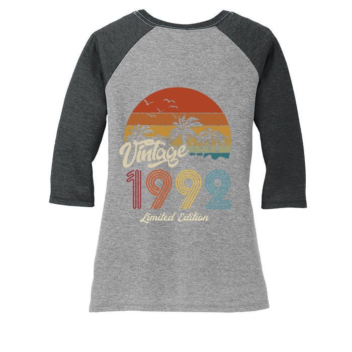 31st Birthday Vintage Limited Edition 1992 Women's Tri-Blend 3/4-Sleeve Raglan Shirt