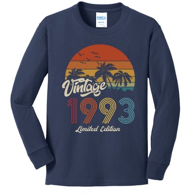 30th Birthday Vintage Limited Edition 1993 Kids Long Sleeve Shirt