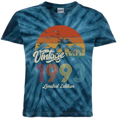 30th Birthday Vintage Limited Edition 1993 Kids Tie-Dye T-Shirt