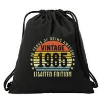 38th Birthday Vintage 1985 Turning 38 Year Old For Man Women Drawstring Bag