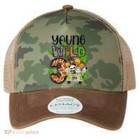 3rd Birthday Young Wild Three 3 Year Old Safari Zoo Legacy Tie Dye Trucker Hat