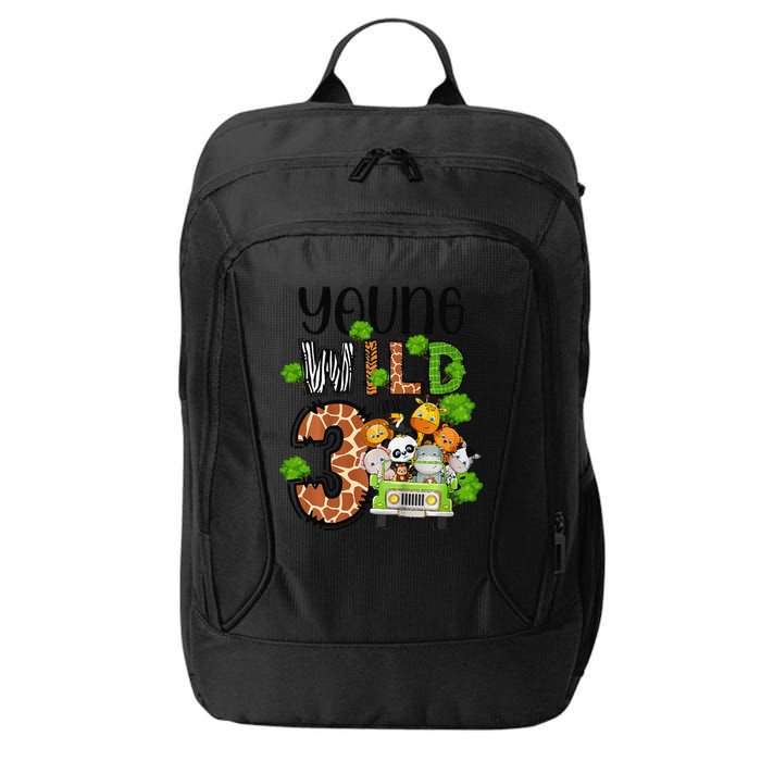 3rd Birthday Young Wild Three 3 Year Old Safari Zoo City Backpack