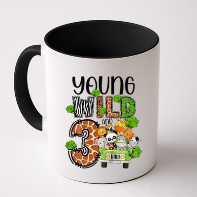3rd Birthday Young Wild Three 3 Year Old Safari Zoo Mug