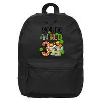 3rd Birthday Young Wild Three 3 Year Old Safari Zoo 16 in Basic Backpack