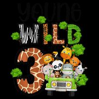 3rd Birthday Young Wild Three 3 Year Old Safari Zoo 16 in Basic Backpack
