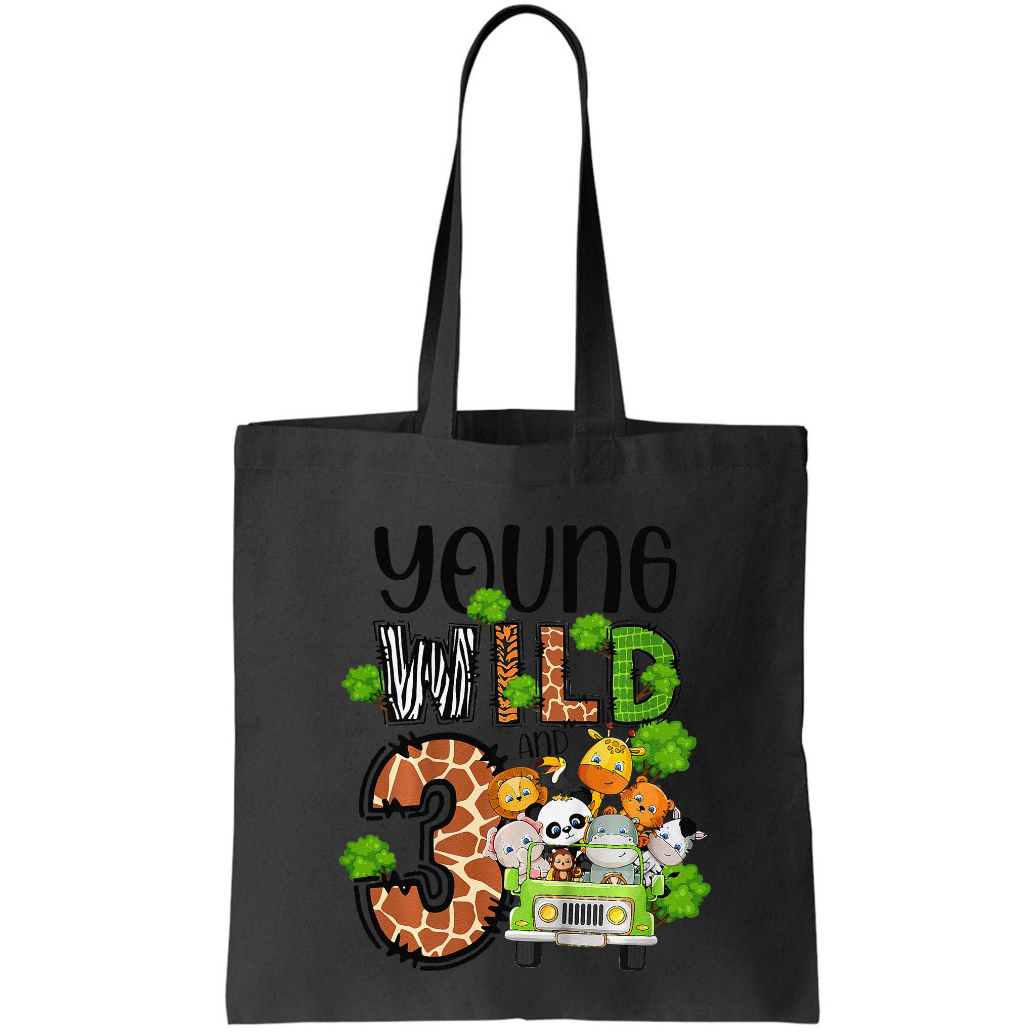 3rd Birthday Young Wild Three 3 Year Old Safari Zoo Bag