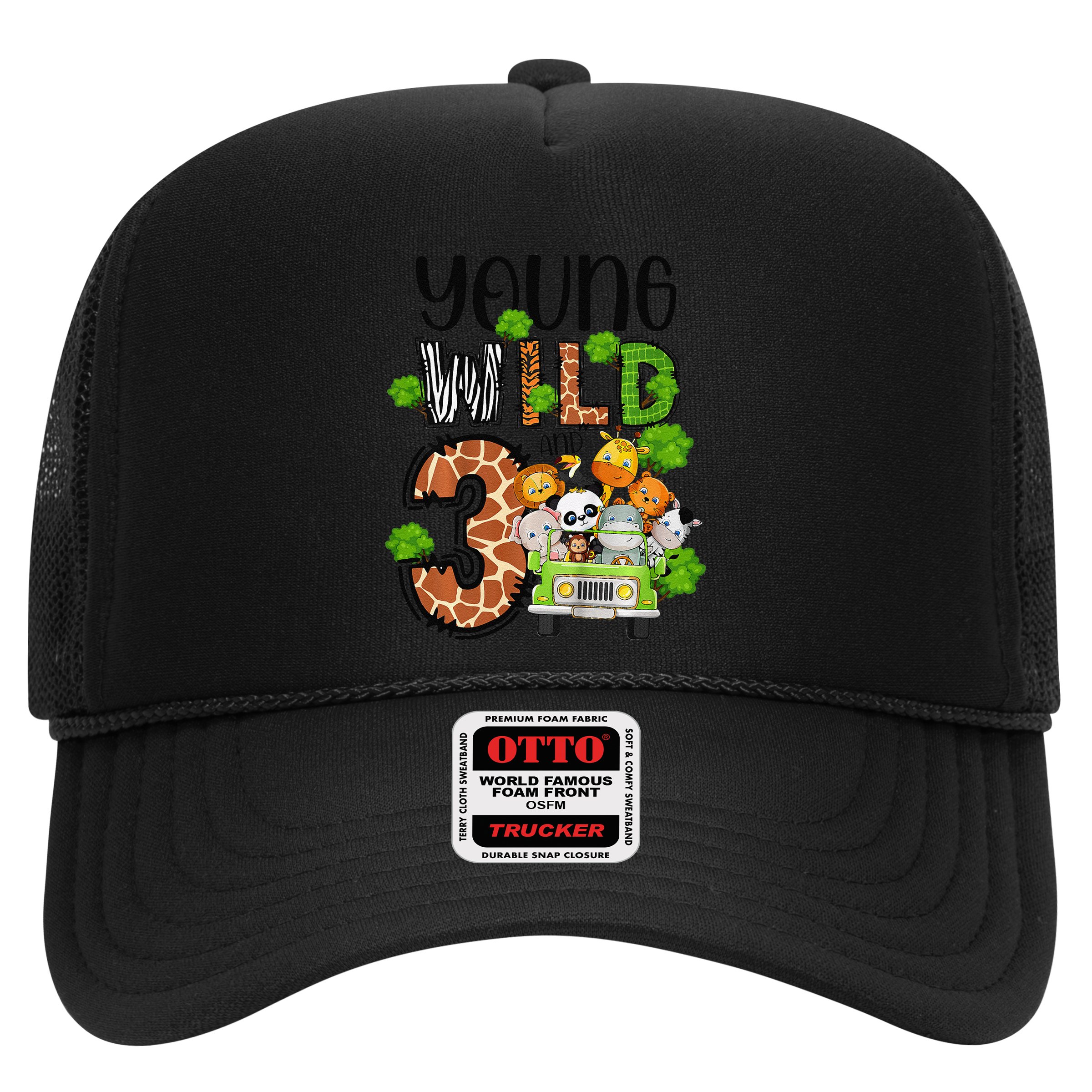 3rd Birthday Young Wild Three 3 Year Old Safari Zoo Hat