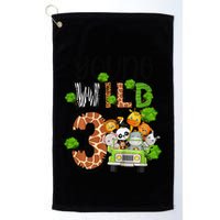 3rd Birthday Young Wild Three 3 Year Old Safari Zoo Golf Towel