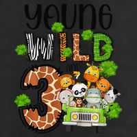 3rd Birthday Young Wild Three 3 Year Old Safari Zoo Golf Towel