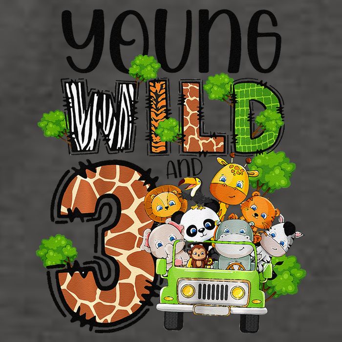 3rd Birthday Young Wild Three 3 Year Old Safari Zoo Vector Backpack
