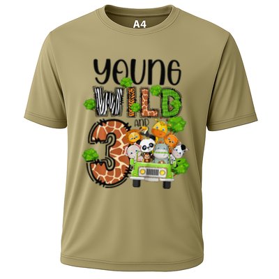 3rd Birthday Young Wild Three 3 Year Old Safari Zoo Performance Shirt