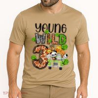 3rd Birthday Young Wild Three 3 Year Old Safari Zoo Performance Shirt