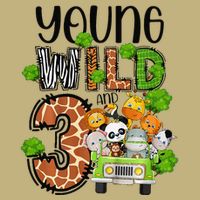 3rd Birthday Young Wild Three 3 Year Old Safari Zoo Long Sleeve Shirt