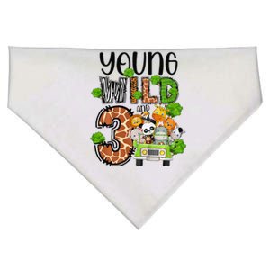 3rd Birthday Young Wild Three 3 Year Old Safari Zoo USA-Made Doggie Bandana