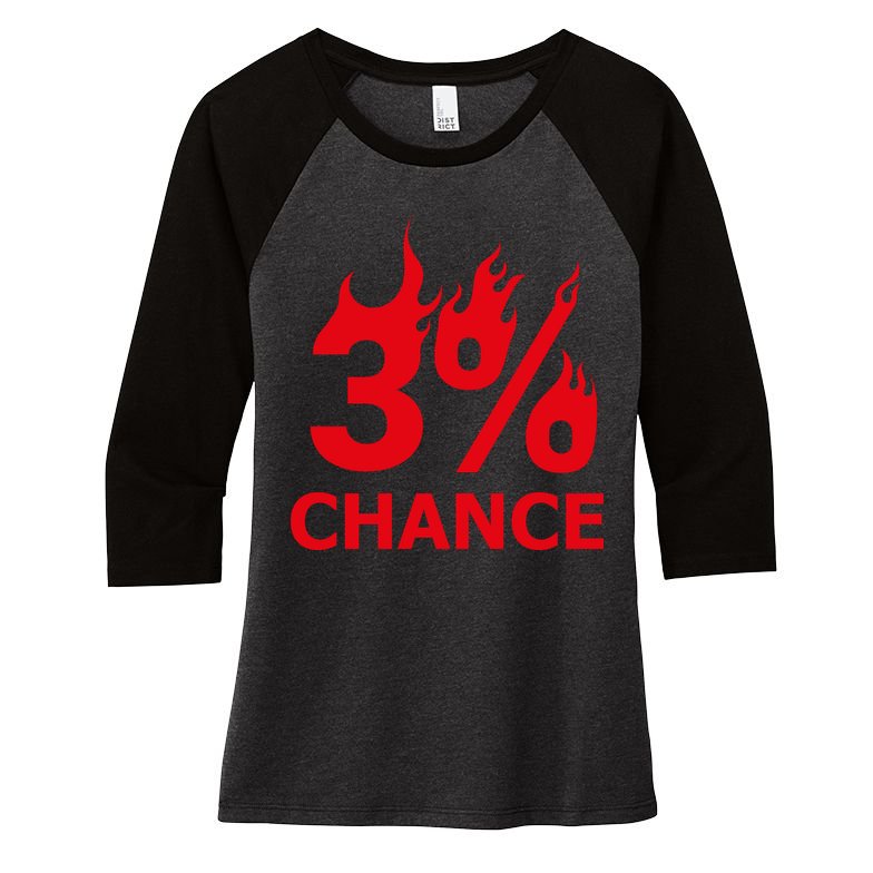 3% Chance Women's Tri-Blend 3/4-Sleeve Raglan Shirt