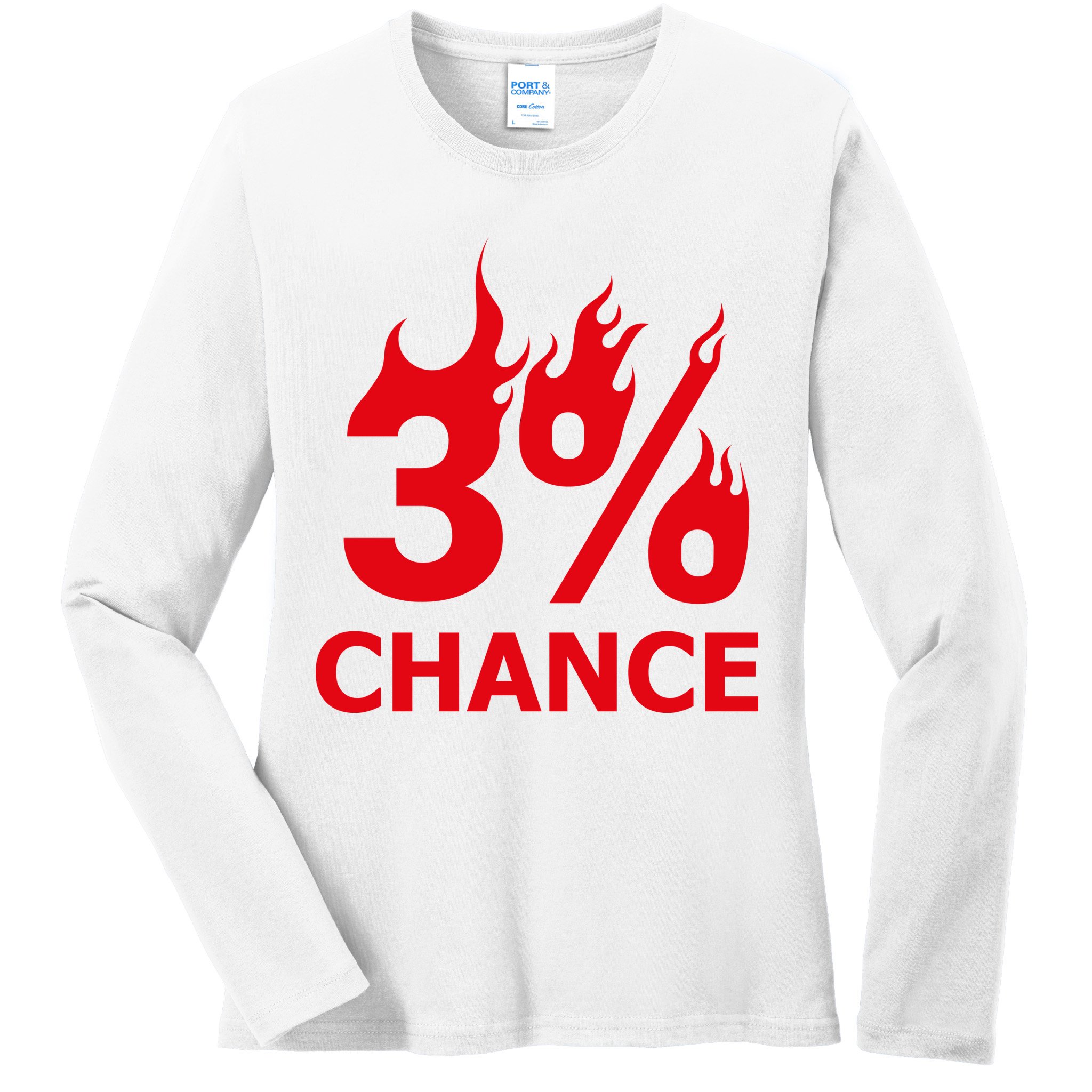 3% Chance Ladies Long Sleeve Shirt