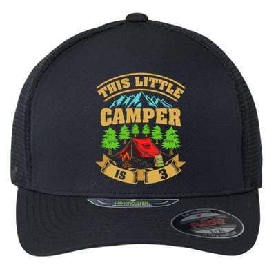 3rd Camping Birthday Camper Lover 3 Year Old Flexfit Unipanel Trucker Cap