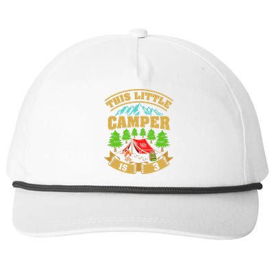 3rd Camping Birthday Camper Lover 3 Year Old Snapback Five-Panel Rope Hat