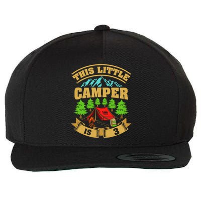 3rd Camping Birthday Camper Lover 3 Year Old Wool Snapback Cap