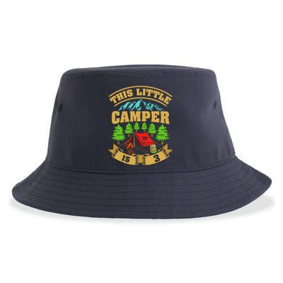 3rd Camping Birthday Camper Lover 3 Year Old Sustainable Bucket Hat