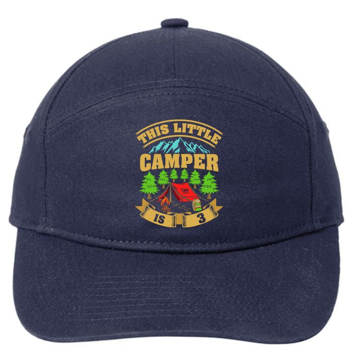 3rd Camping Birthday Camper Lover 3 Year Old 7-Panel Snapback Hat