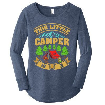 3rd Camping Birthday Camper Lover 3 Year Old Women's Perfect Tri Tunic Long Sleeve Shirt