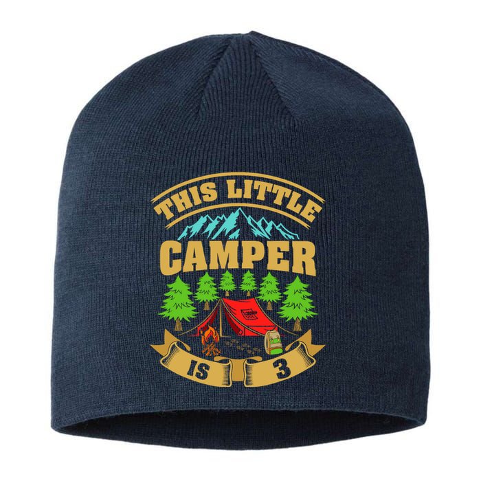 3rd Camping Birthday Camper Lover 3 Year Old Sustainable Beanie