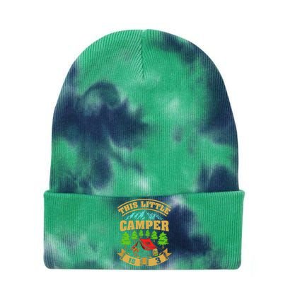 3rd Camping Birthday Camper Lover 3 Year Old Tie Dye 12in Knit Beanie