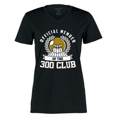 300 Club Bowling Gift 300 Game Bowler Gift Cool Gift Women's Momentum V-Neck T-Shirt