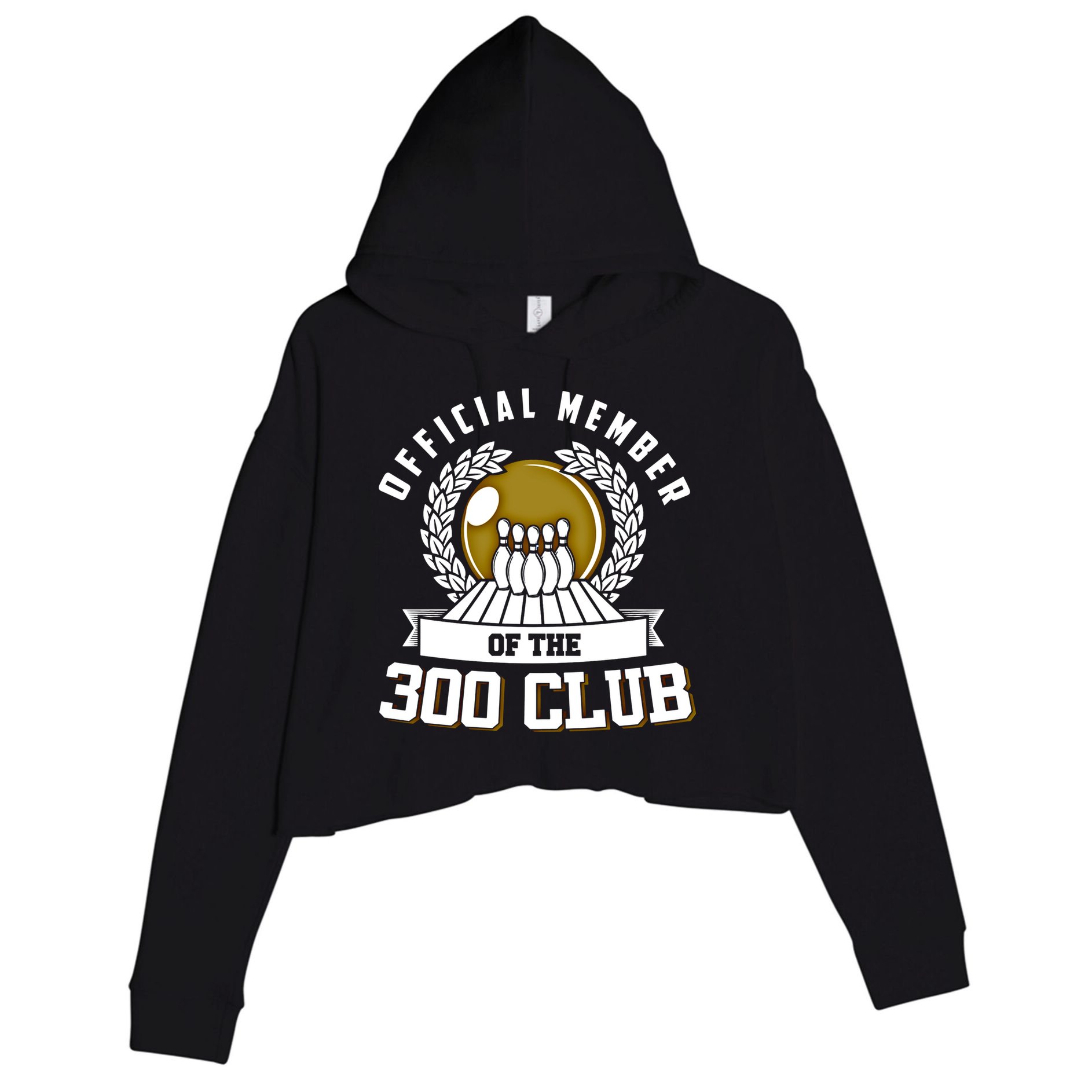 300 Club Bowling Gift 300 Game Bowler Gift Cool Gift Crop Fleece Hoodie