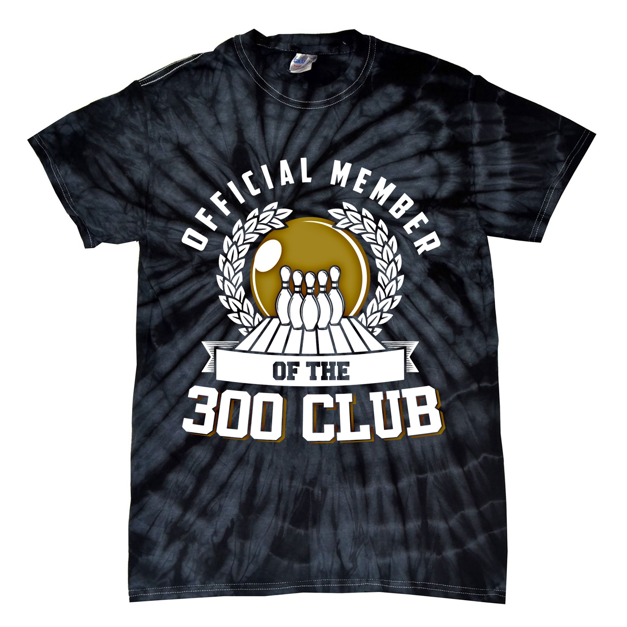 300 Club Bowling Gift 300 Game Bowler Gift Cool Gift Tie-Dye T-Shirt