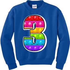 3 Cutest Capital Number 3 Alphabet Funny Poppin Pop It Gift Kids Sweatshirt