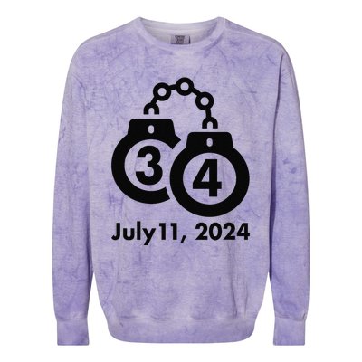 34 Counts Felon Handcuffs July 11 2024 Colorblast Crewneck Sweatshirt