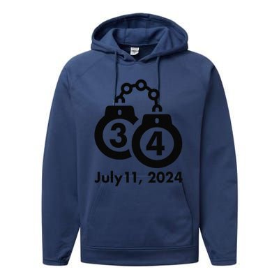 34 Counts Felon Handcuffs July 11 2024 Performance Fleece Hoodie