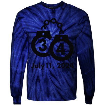 34 Counts Felon Handcuffs July 11 2024 Tie-Dye Long Sleeve Shirt