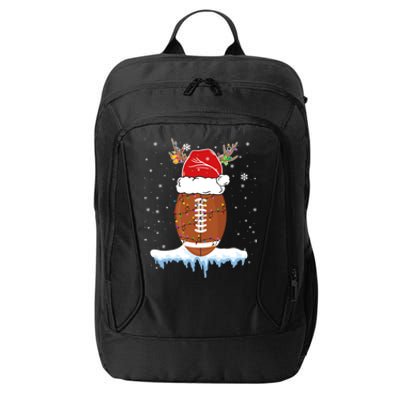 34do Christmas Football Santa Hat Merry Xmas Football Lover Great Gift City Backpack