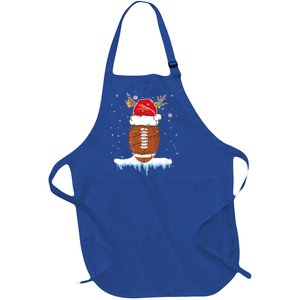 34do Christmas Football Santa Hat Merry Xmas Football Lover Great Gift Full-Length Apron With Pockets