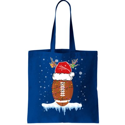 34do Christmas Football Santa Hat Merry Xmas Football Lover Great Gift Tote Bag