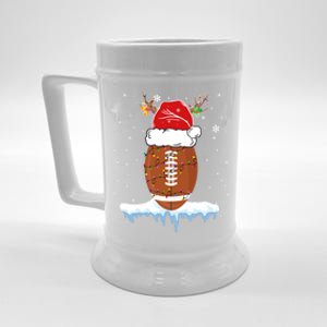 34do Christmas Football Santa Hat Merry Xmas Football Lover Great Gift Beer Stein