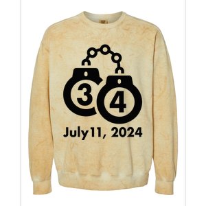 34 Counts Felon Handcuffs July 11 2024 Colorblast Crewneck Sweatshirt