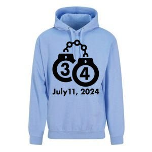 34 Counts Felon Handcuffs July 11 2024 Unisex Surf Hoodie