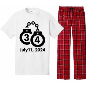 34 Counts Felon Handcuffs July 11 2024 Pajama Set