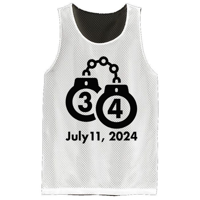 34 Counts Felon Handcuffs July 11 2024 Mesh Reversible Basketball Jersey Tank