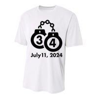 34 Counts Felon Handcuffs July 11 2024 Performance Sprint T-Shirt